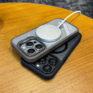 NUEVA Funda Magnética Antigolpes para <span class=keywords><strong>iPhone</strong></span> 15 14 13 <span class=keywords><strong>12</strong></span> 11 16 17 <span class=keywords><strong>Pro</strong></span> <span class=keywords><strong>Max</strong></span> Plus 16E con Soporte <span class=keywords><strong>y</strong></span> Protección de Lente de Vidrio - Product Image 2