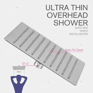 หัวฝักบัว4นิ้ว6นิ้วแรงดันสูงหัวฝักบัว15ซม. SUS201สี่เหลี่ยมบางพิเศษ304 - Product Image 4