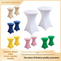 Ensemble de nappes de banquet nordiques en polyester extensible de couleur unie pour bar à cocktails, comptoir, hôtel, décoration de mariage - Vente en gros usine