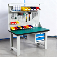 Table de travail antistatique avec tiroir, établi avec panneau perforé, établi en acier inoxydable, établi robuste, établi de mécanicien