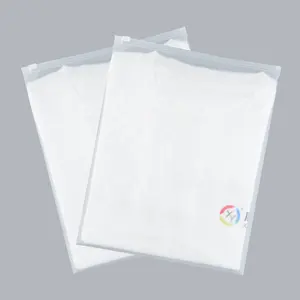 Оптовая продажа, матовый пластиковый пакет с принтом логотипа, для одежды, с застежкой-молнией