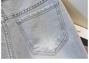 <span class=keywords><strong>Jeans</strong></span> a Gamba Larga <span class=keywords><strong>Grigio</strong></span> <span class=keywords><strong>Chiaro</strong></span> da Donna - Pantaloni in Denim a Vita Alta e Vestibilità Ampia con Cintura Sehe Fashion - Product Image 4