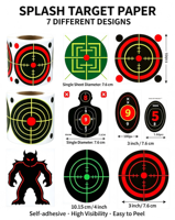 Cibles de tir personnalisées de 8 pouces, autocollantes, réactives, en papier fluorescent, pour l'entraînement en extérieur sur stand de tir