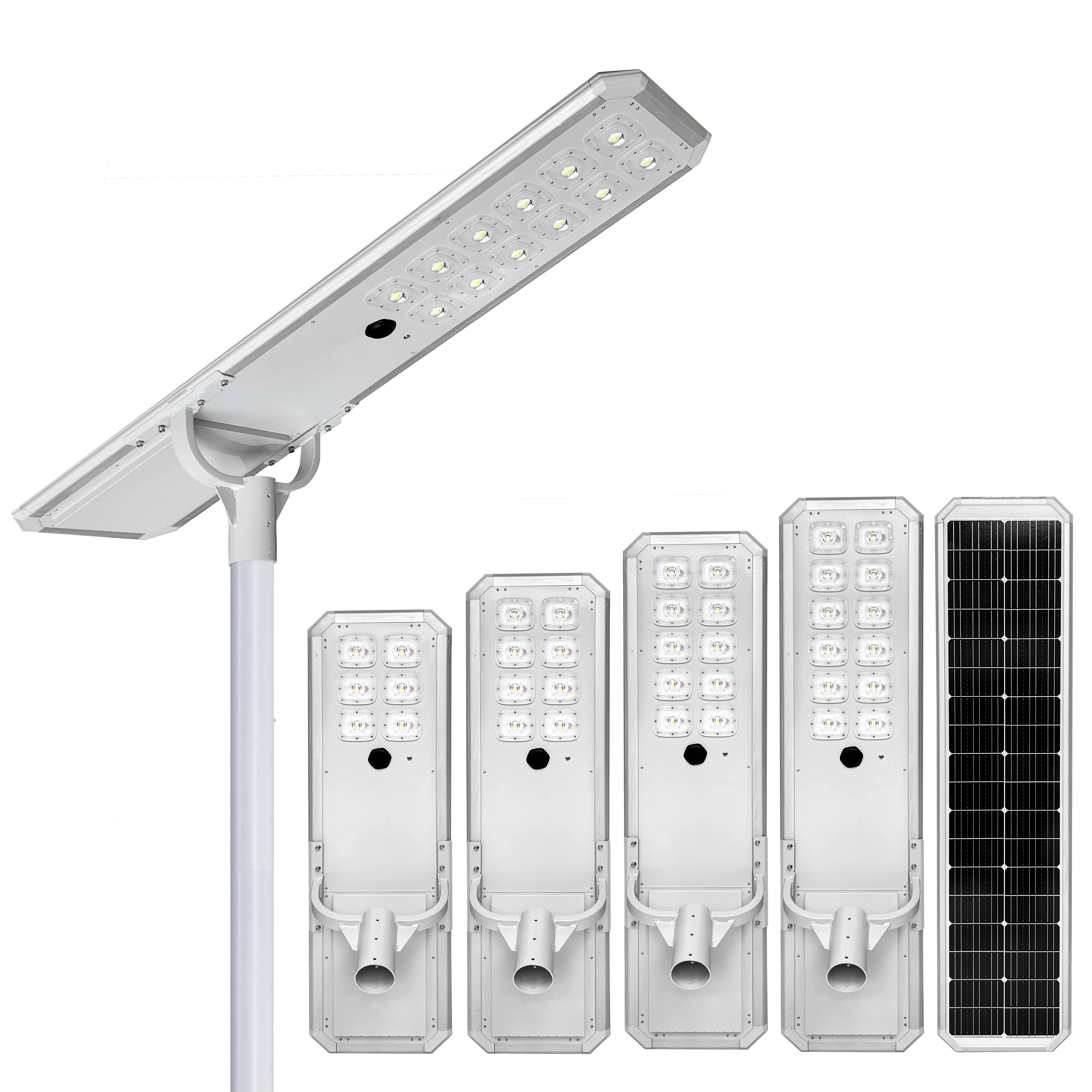 2023 meilleure vente intégrée tout en un led lampadaire solaire 50w puissant étanche led lumière lampadaire en aluminium