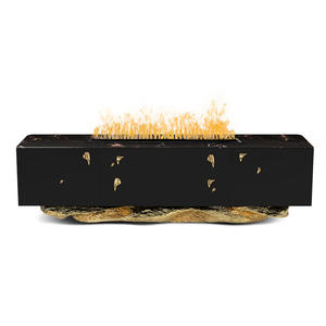Buffet de luxe au design contemporain avec cheminées en marbre coulé en cuivre <span class=keywords><strong>laqué</strong></span> très brillant pour meubles de salon <span class=keywords><strong>TV</strong></span> - Product Image 1