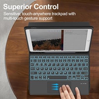Funda con Teclado Retroiluminado y Trackpad para Samsung Galaxy Tab S10 Plus/S9FE Plus/S9+ 12.4\", Cubierta de Teclado Desmontable con Soporte para Lápiz