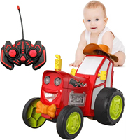 Juguete de Coche Acrobático con Control Remoto para Niños, con Luces y Música, Lindo Vehículo Eléctrico para Niños Pequeños que Camina y se Mueve de Pie