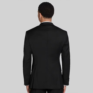 Trajes de negocios de dos botones de un solo pecho <span class=keywords><strong>para</strong></span> hombres negros clásicos Botón de diseño atemporal Resistente a las manchas <span class=keywords><strong>para</strong></span> sala de audiencias TR - Product Image 5