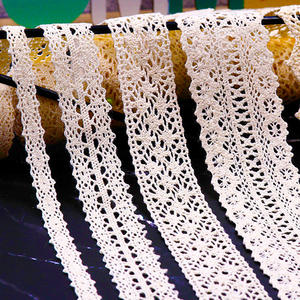 Ruban en dentelle crochetée en coton beige/blanc/<span class=keywords><strong>noir</strong></span> de haute qualité pour vêtements de bébé et d'enfant - Product Image 2