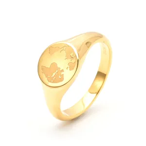 New Arrival 14k 18k Gold Filled Jewelry Signet Rings Stainless Steel Rings For Women Girls