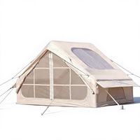 Tente de camping gonflable sans poteaux avec fenêtre de toit, abri imperméable et coupe-vent pour un glamping de luxe en plein air