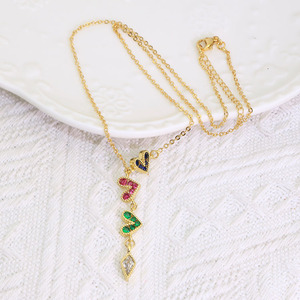 NZ1347-Mini colgante de corazón de amor para mujer, Collar chapado en oro de 18k, color arcoíris, 2022 - Product Image 6