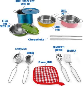 Pentole da <span class=keywords><strong>cucina</strong></span> multicolori in acciaio inossidabile pentole <span class=keywords><strong>accessori</strong></span> da <span class=keywords><strong>cucina</strong></span> per <span class=keywords><strong>bambini</strong></span> finta di giocare con i giocattoli - Product Image 6