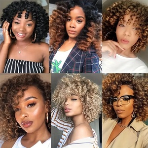 Extensiones de <span class=keywords><strong>Cabello</strong></span> <span class=keywords><strong>Rizado</strong></span> de Aspecto Natural <span class=keywords><strong>para</strong></span> Mujer, Extensiones de <span class=keywords><strong>Cabello</strong></span> de Ganchillo con Rizos Cortos, <span class=keywords><strong>Cabello</strong></span> Sintético <span class=keywords><strong>para</strong></span> <span class=keywords><strong>Trenzas</strong></span> - Product Image 6