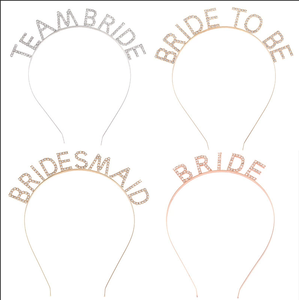 Boda nupcial accesorios para el cabello aros para el cabello aleación cristal diamante novia carta tocado equipo damas de honor diademas al por mayor - Product Image 1