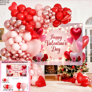 Nuovo Kit Arco di Palloncini in Lattice a Forma di Cuore Rosso e Rosa da 93 Pezzi, Decorazioni per San Valentino, Anniversari di Matrimonio e Feste - Product Image 6