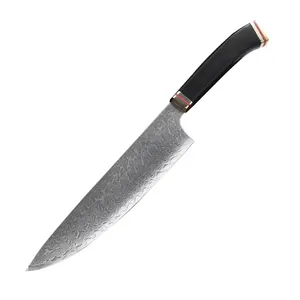 Haute qualité 8 pouces VG10 67 couches couteau de cuisine damas avec manche en bois d'ébène couteau de chef damas