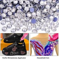 Grosir Hotfix Rhinestones SS6 SS30 kaca kristal batu AB untuk pakaian sepatu gaun pernikahan DIY kerajinan pasokan besar