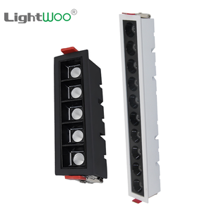 Lumières linéaires encastrées LED modernes Cadre en aluminium Grille anti-éblouissement Downlight Mini laveuse murale 8W-30W Salon rectangulaire - Product Image 1