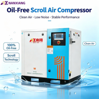 Compresseur d'air à spirale sans huile silencieux Nanxiang 22KW 30KW, compresseur à spirale de haute qualité pour l'industrie médicale, alimentaire et de laboratoire