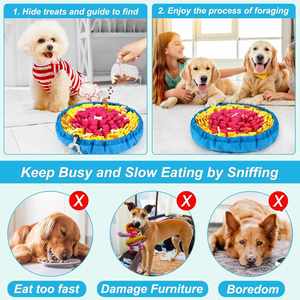 Tapis de distribution de nourriture interactif pour chien, jeu d'agitation sensorielle pour l'ennui, puzzle alimentaire interactif pour l'ennui, tapis olfactif pour une alimentation lente - Product Image 4
