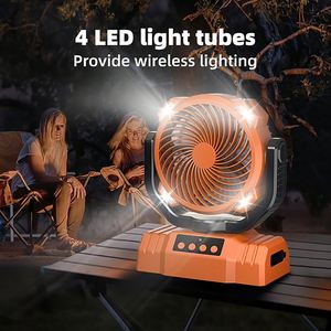 พัดลมชาร์จ USB พร้อมไฟ LED พาวเวอร์แบงค์ 10000mah พัดลมพกพาปรับความเร็วได้ 4 ระดับ พัดลมระบายความร้อนกลางแจ้งแบบชาร์จไฟได้ พัดลมพลาสติกสำหรับตั้งแคมป์ - Product Image 4