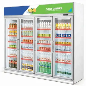 Équipement de réfrigération de supermarché Commercial vitrine de réfrigérateur de boissons pour exposition de boissons