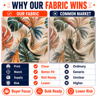 Tissu imprimé en rayonne et lin, viscose tissée légère et respirante pour robes longues tropicales et vêtements de villégiature