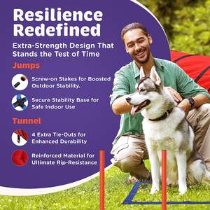 Equipo de entrenamiento de agilidad para perros de 72 piezas, kit de iniciación a carrera de obstáculos de 72 piezas para interiores y exteriores, logotipo personalizado, tren, perro mascota azul - Product Image 4