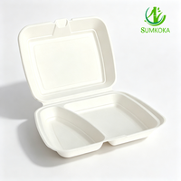 Boîte à lunch SUMKOKA 40*23cm en bagasse de canne à sucre, contenants alimentaires jetables en fibre de canne à sucre
