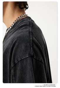 T-shirt Homme Personnalisé 285 g/m² en Coton Lourd Lavé Effet Vieilli, Délavé à l'Acide, Style Rétro, Coupe Oversize, Col Rond, Respirant, Manches Courtes - Product Image 4