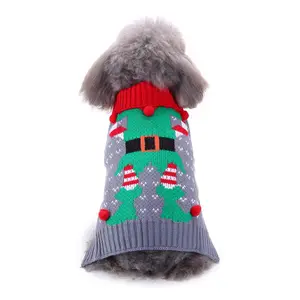 Jingle Cat Children'S Clothes Newest Warm Polyester Winter Knit Dog Sweater Luxurious Pet Sweater