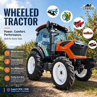 Tractor LAWNIO con Múltiples Configuraciones y Accesorios Disponibles, Estructura de Seguridad, PTO de Doble Velocidad para Trabajo Agrícola, Tractor 4x4