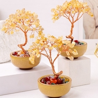 Natürlicher Citrin und Achat Kristallbaum des Lebens für Wohlstand, Feng Shui Dekoration für Zuhause und Büro sowie Geschenkidee für positive Energie