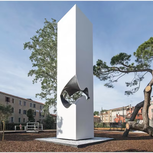 SENZHAO Custom garden art sculpture Abstract stainless steel figure Outdoor metal sculpture design - Product Image 1