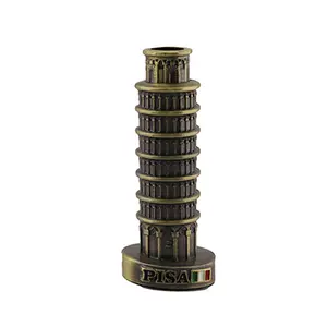 Custom Italy Tourist 3D Souvenir Figurines Home Decoration Metallic Leaning Tower of Pisa Statue