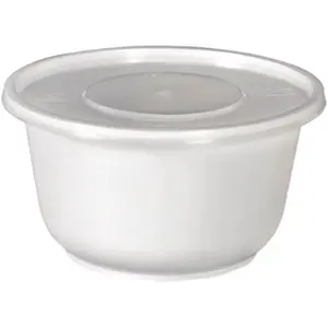 Tigela descartável para sopa de microondas, copo para salada com tampa de 300/400/600/750ml, garrafa branca em formato redondo dos pp personalizado - Product Image 1