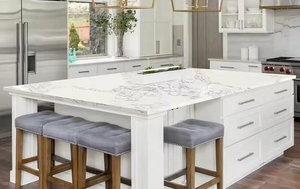 Simpson Chất lượng cao siêu trắng thiết kế hạt mịn thạch anh đá nhà bếp lấp lánh bàn tấm thạch anh trắng tinh khiết - Product Image 5