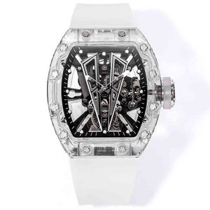 Montre Tourbillon 27-03 Élégante à Remontage Manuel, Montre-Bracelet Mécanique Squelette, Boîtier Transparent Blanc, Montre de Sport d'Élite pour <span class=keywords><strong>Homme</strong></span> - Product Image 1