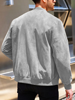 Blouson zippé décontracté pour homme, style punk sportif, en daim velours uni, col montant, printemps, transfrontalier Europe-Amérique