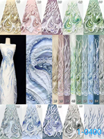 Tissu en dentelle diamantée, tissu en dentelle de tulle, 5 yards, tissu en dentelle brodée perlée, tissu en dentelle élégante à sequins pour mariée