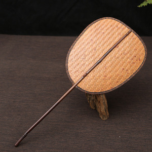 Bamboo Handmade Woven Fan Natural Art Collectible Round Fan With Floral Design For Decor And Gift - Product Image 5