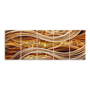Group Panels <strong>Abstract</strong> Contemporary <strong>Metal</strong> <strong>Wall</strong> <strong>Art</strong> for Living Room Decoration - Product Image 3