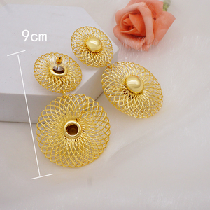 เครื่องประดับ <span class=keywords><strong>Z666</strong></span> gdjwri ต่างหูทองเหลืองชุบทอง14K สไตล์บราซิลเลียนแอฟริกัน - Product Image 5