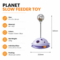 YAOYUE Distributeur de friandises interactif pour animaux de compagnie, à rotation 360 degrés, en PP + PET, pour chats et petits chiens