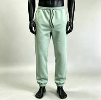 Pantalon de survêtement thermique en molleton épais vert pour homme, anti-plis, avec cordon de serrage à la cheville, modèle simple et vierge
