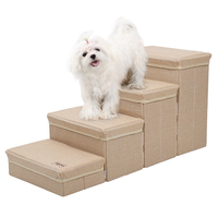 Rampe pliable en mousse pour animaux de compagnie, imprimé de luxe, 2/3/4/5 marches, escalier pour chiens pour lits et canapés hauts, accessoires pour chiens