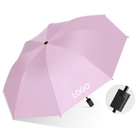 Parapluie à Logo Personnalisé Protection Anti-UV, Parapluie de Voyage Compact Coupe-Vent, Parapluie Publicitaire Pluie et Soleil avec Logo