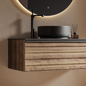 <span class=keywords><strong>Mueble</strong></span> de Baño Moderno de Pared para Hoteles, Gabinete de Medicina Lacado, Lavabo de Cerámica y Madera Contrachapada - Product Image 3