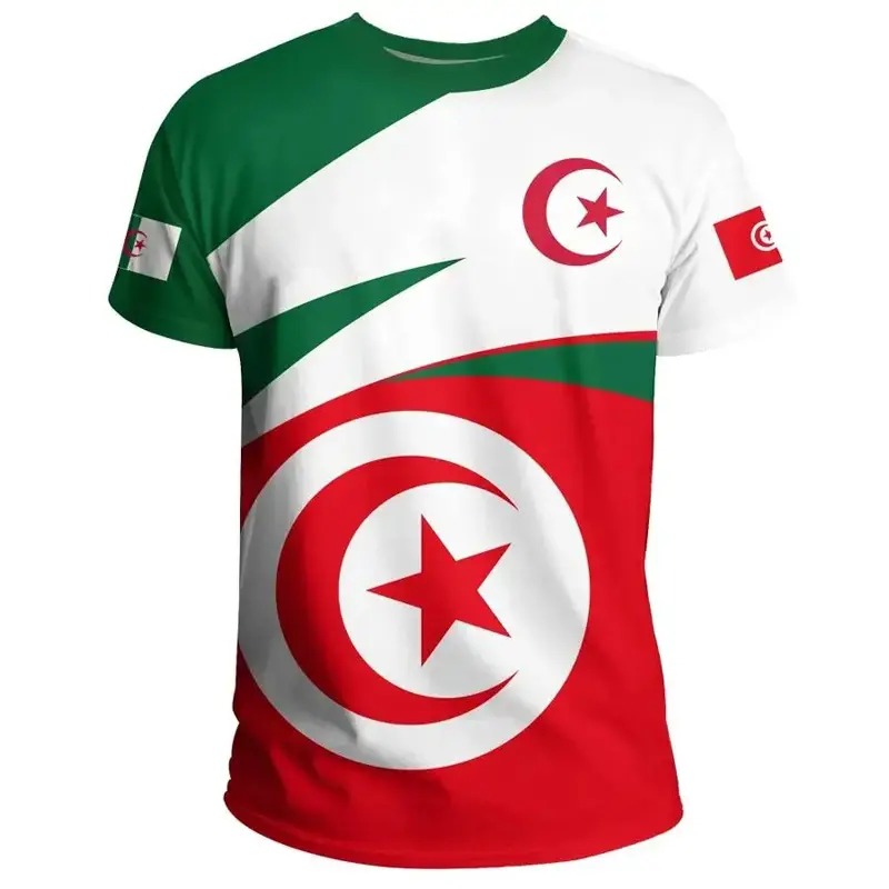 Drapeau de l'Algérie de haute qualité T-shirt Kurdistan Équipe de l'Algérie de qualité Maillot de football national albanais de la Tunisie